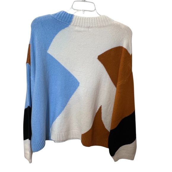 A Beautiful Soul Captivating Abstract Bullover Cowl Neck Sweater NWT - Picture 3 of 10